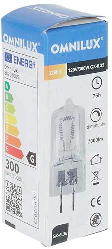 Omnilux 120V/300W GX-6,35 300h 3200K