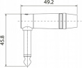 Lomený jack 6,3 mono RJ2RPP, černý