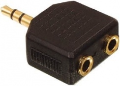 Redukce Jack 3,5mm vidlice stereo / 2x Jack 3,5mm zásuvka stereo