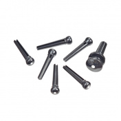 Plastic Bridge & End Pins Black/White Dot