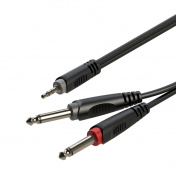 Kabel 3,5mm jack stereo -  2x6,3mm jack mono 3m