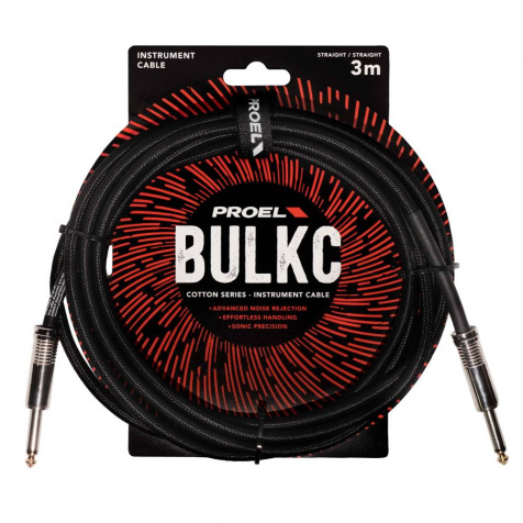 Nástrojový kabel Cotton 3m BK