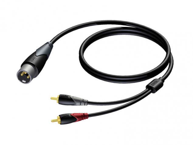 2x RCA - 1x XLR M, délka 1,5m