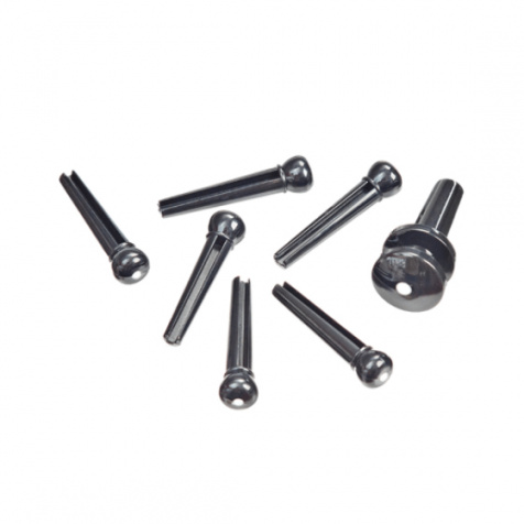 Plastic Bridge & End Pins Black/White Dot